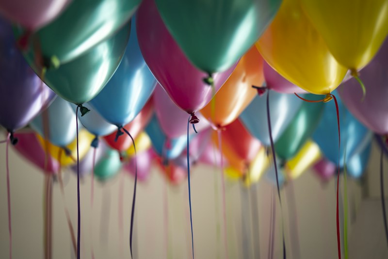 Party balloons and decorations